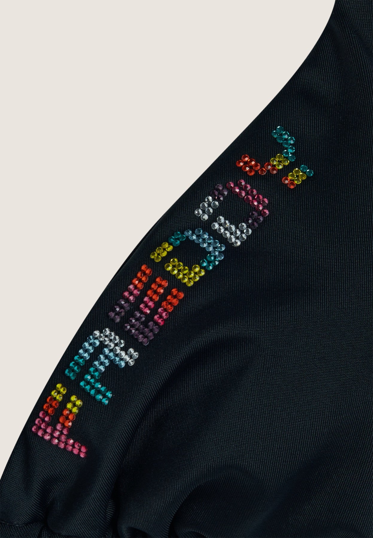 Triangel-Bikinioberteil mit Strassverzierung - BLACK