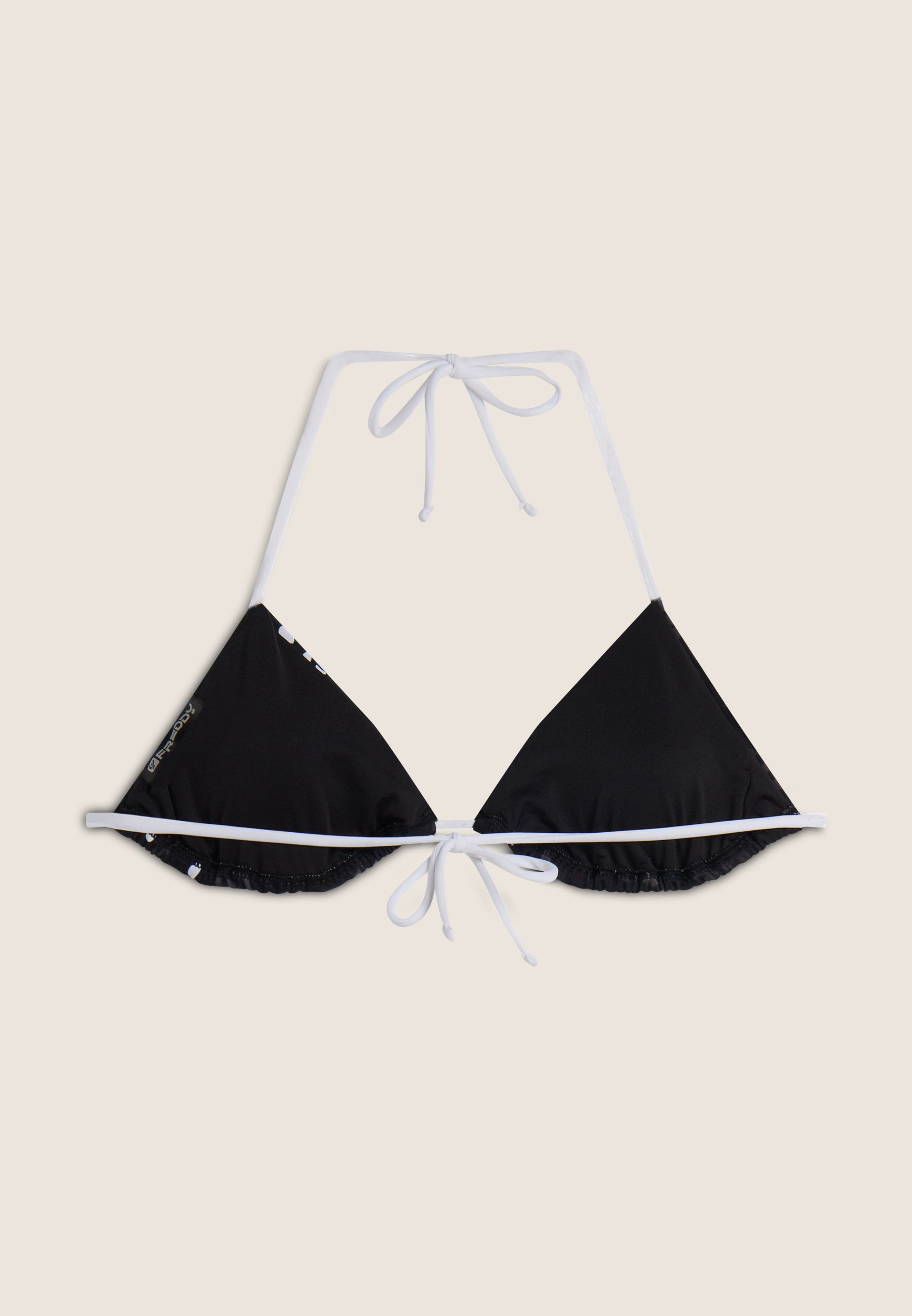 Triangel-Bikinioberteil mit Blumenmuster - BLACK