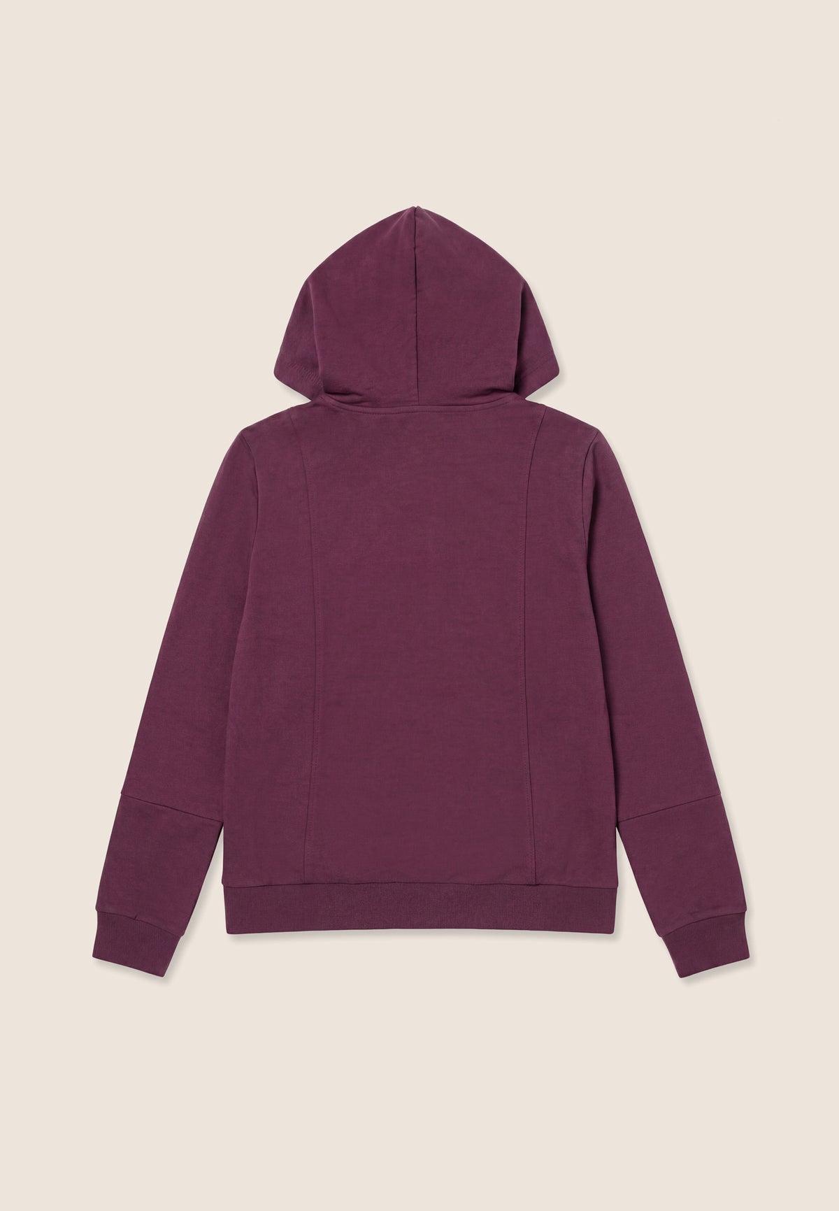 Zip hoodie with logo elastic trims - Mauve Wine