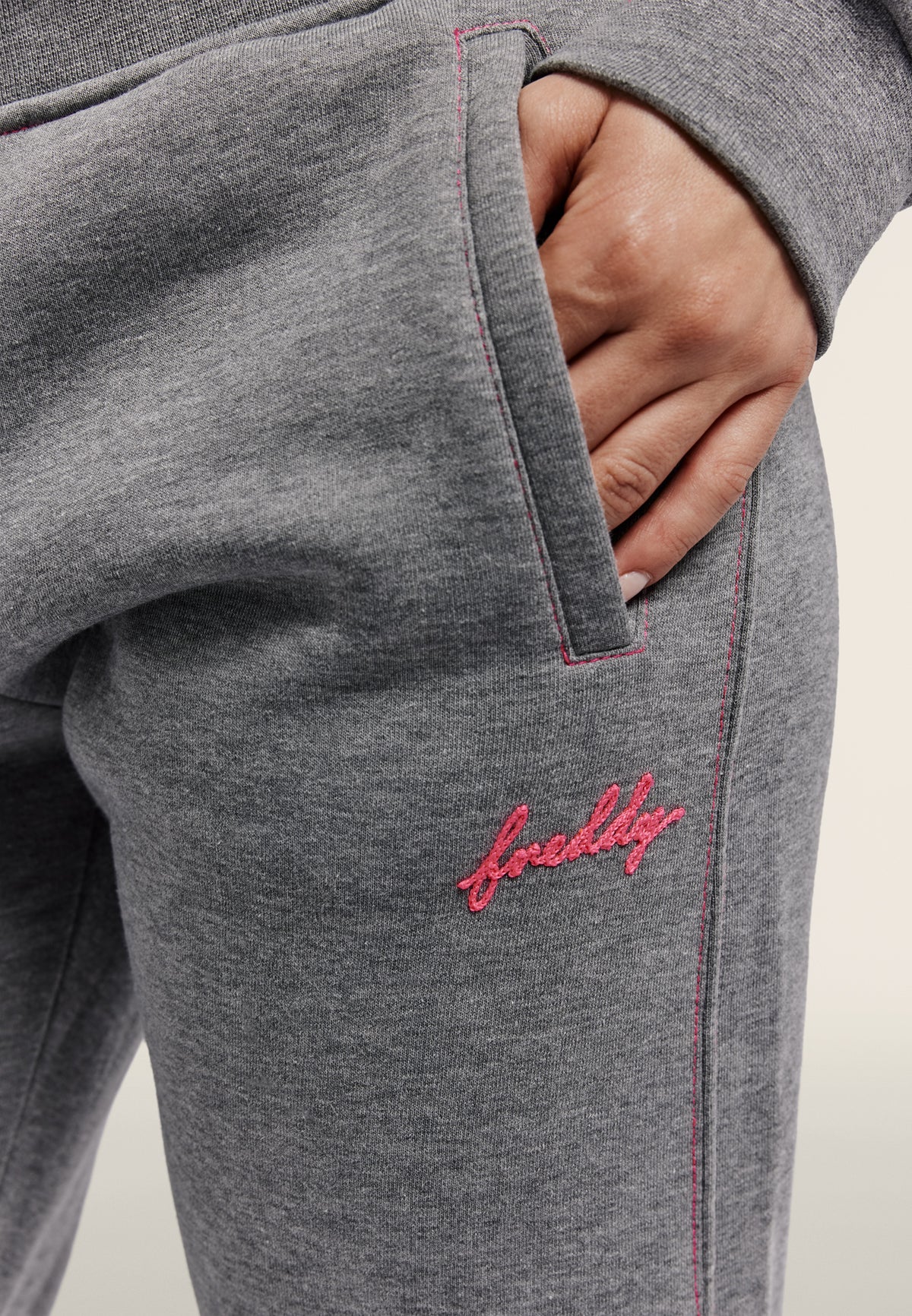 Regular melange trousers with cuffed bottom - Mélange Gray