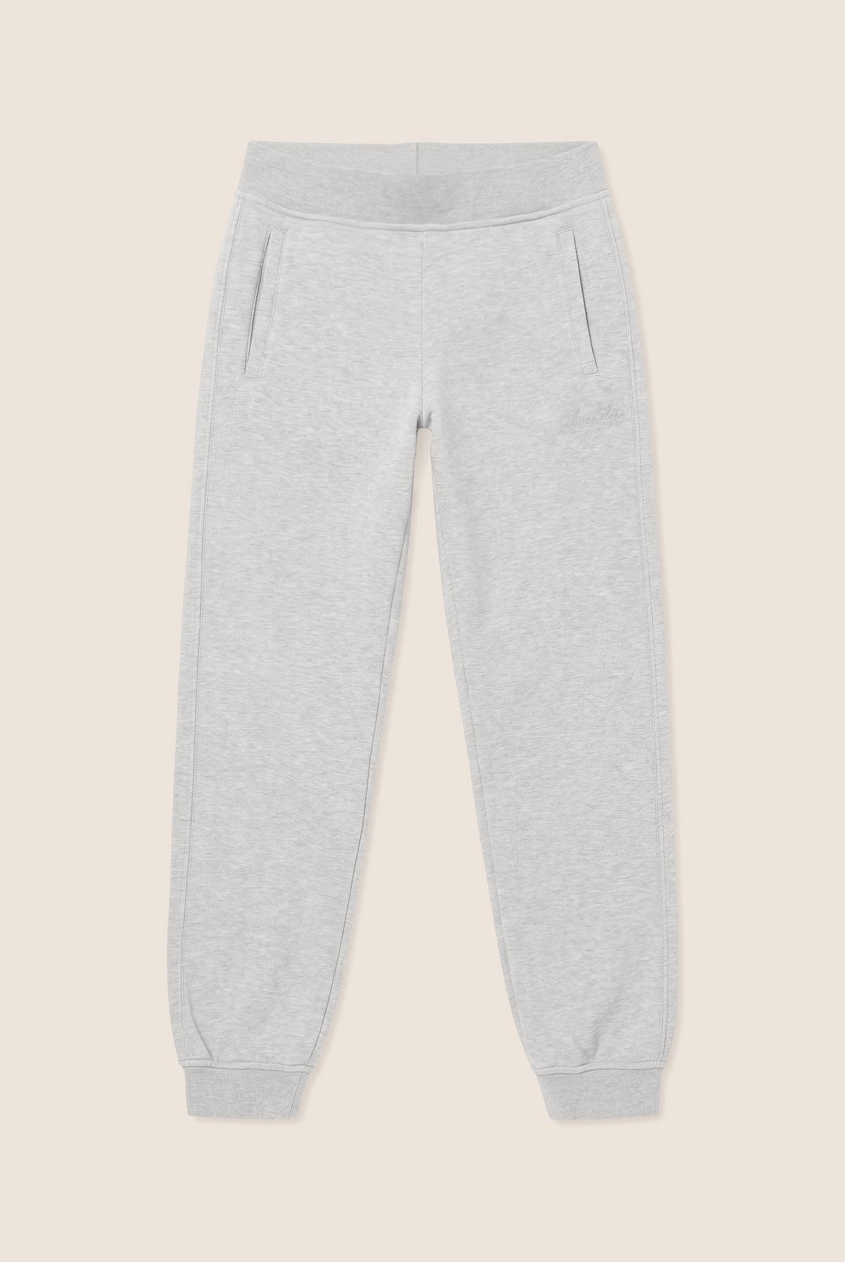 Regular melange trousers with cuffed bottom - White Melange