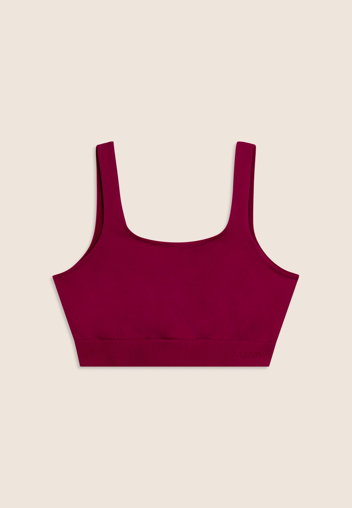 Seamless sporty top with ribbed band under the bust - Raspberry Radiance
