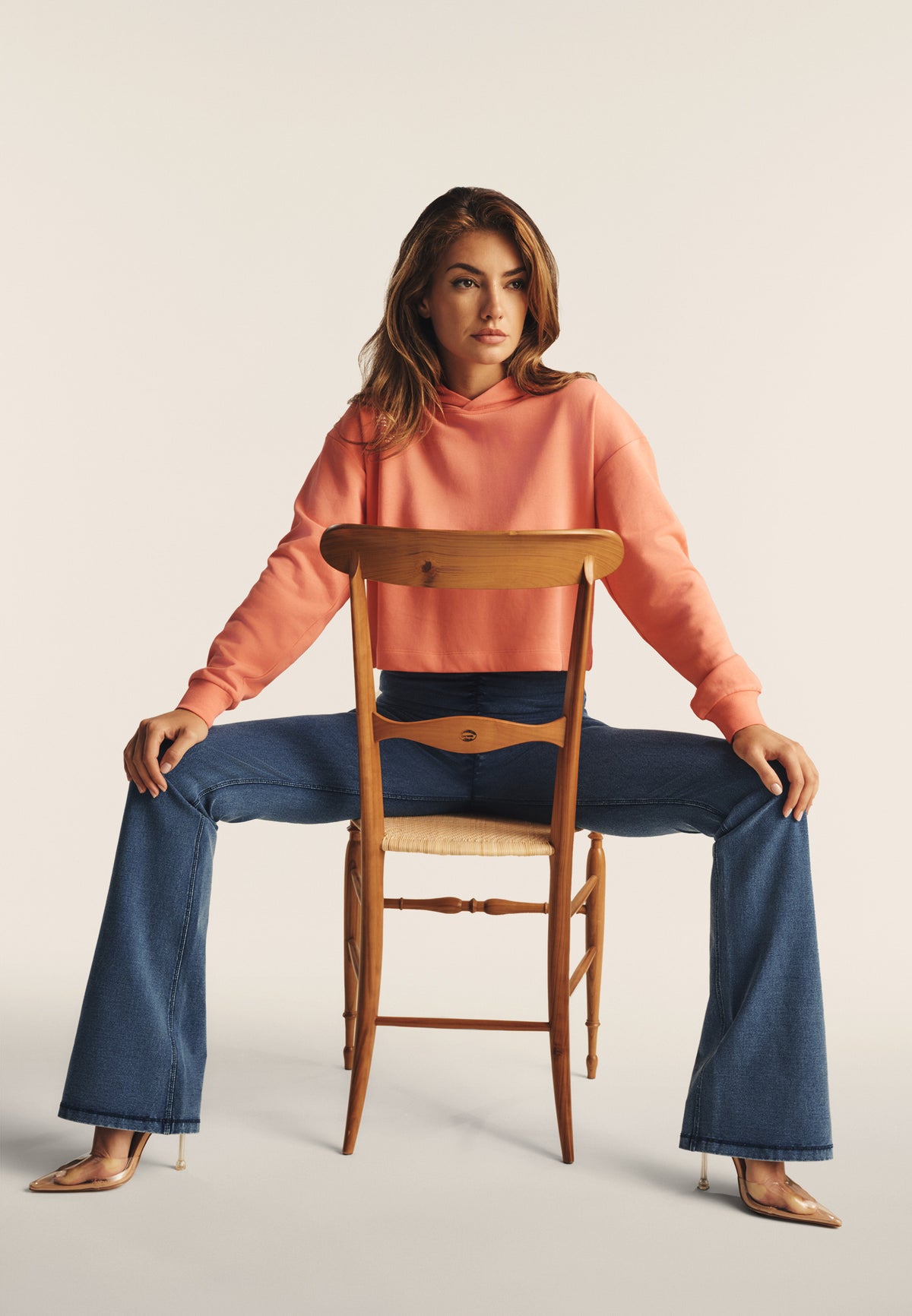 WR.UP Core Push-Up High Waist Flare Denim Jeans - Denim Medium Blue - Blue Seam