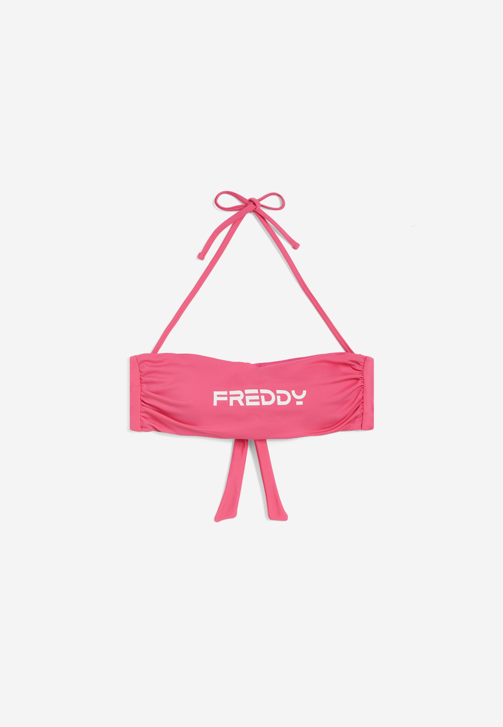 Bandeau-Bikinioberteil mit Freddy Logo - FUCHSIA