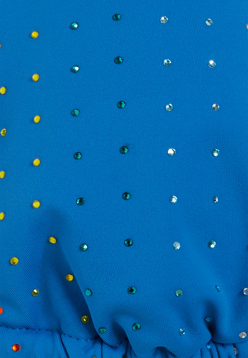 Triangel-Bikinioberteil mit Strassverzierung - BLUE