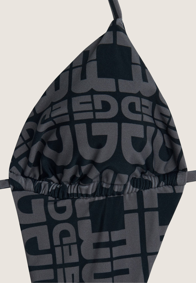 Einteiliger Badeanzug mit Cut-outs und Allover-Logo-Print - BLACK