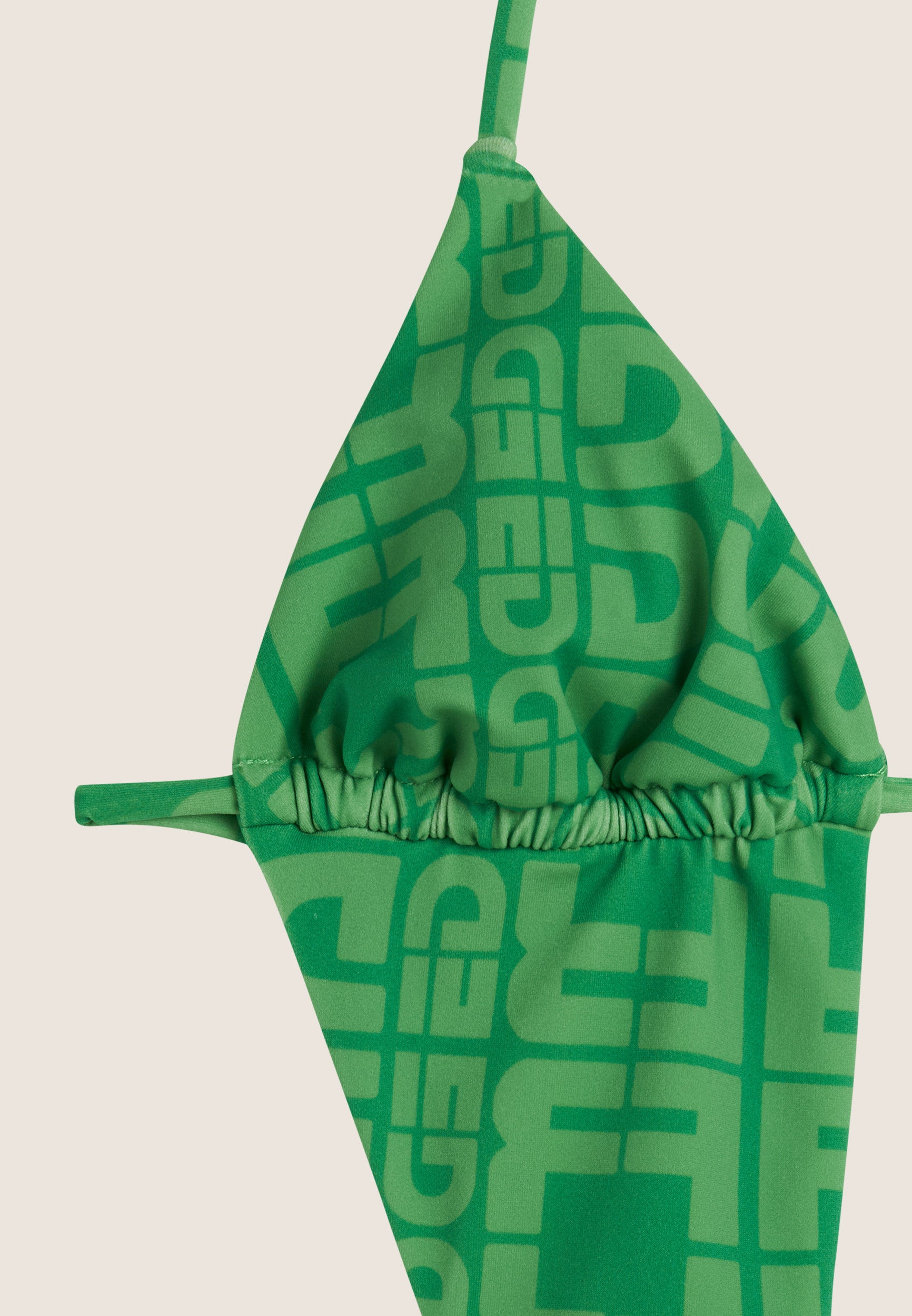 Einteiliger Badeanzug mit Cut-outs und Allover-Logo-Print - GREEN