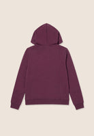 Zip hoodie with logo elastic trims - Mauve Wine