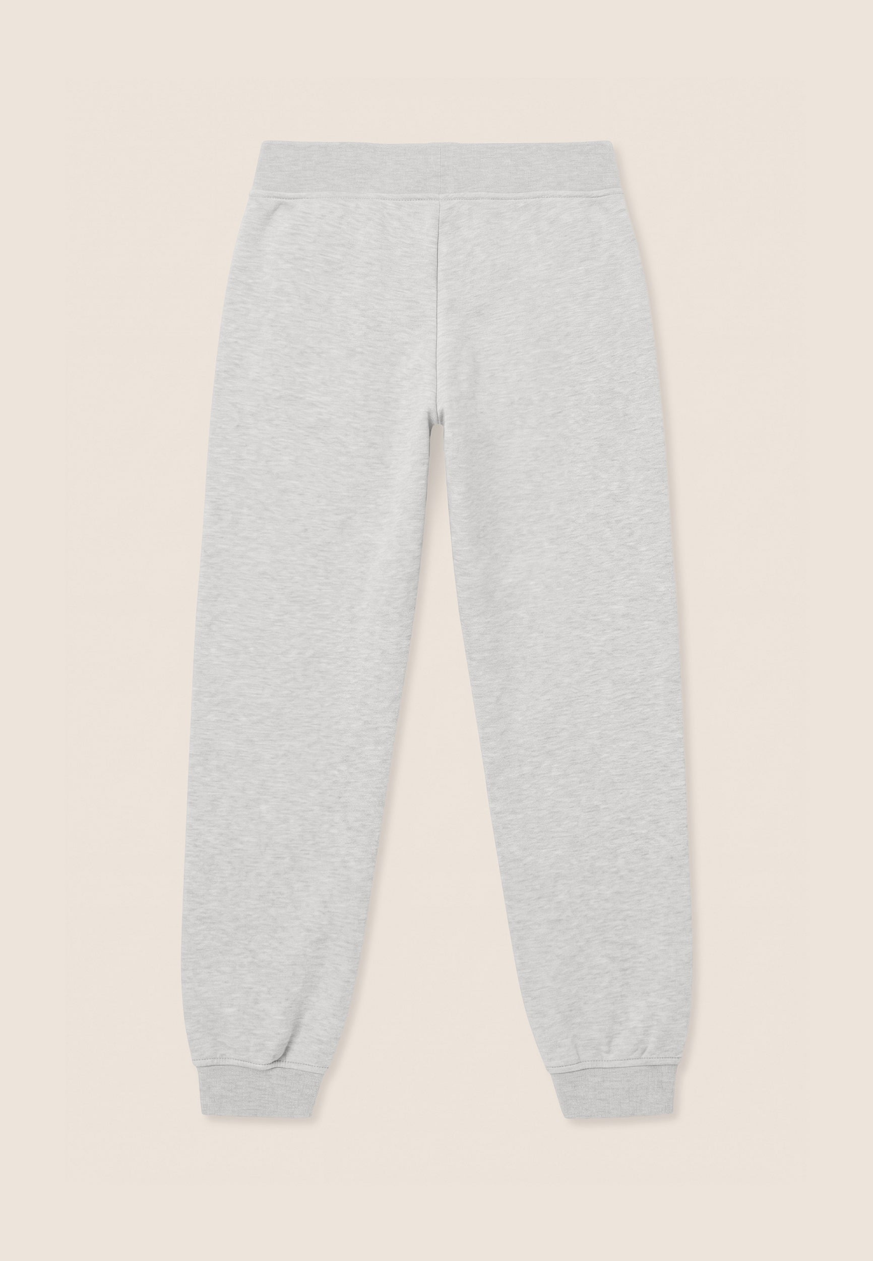 Regular melange trousers with cuffed bottom - White Melange