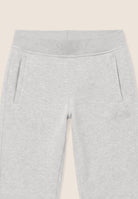 Regular melange trousers with cuffed bottom - White Melange