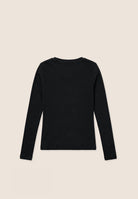 Ribbed long sleeve t-shirt with 50 Years of Movement patch - Black