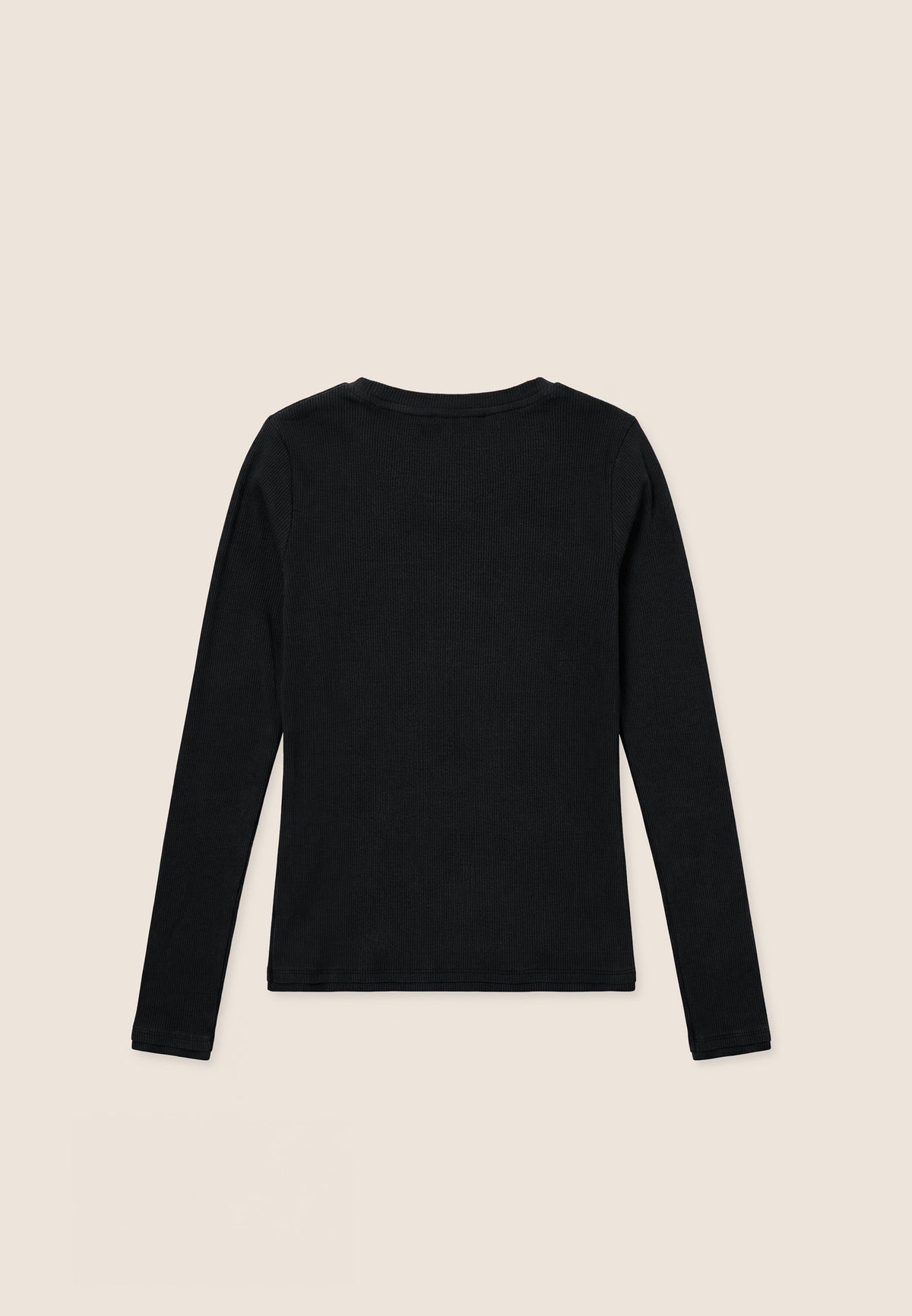 Ribbed long sleeve t-shirt with 50 Years of Movement patch - Black
