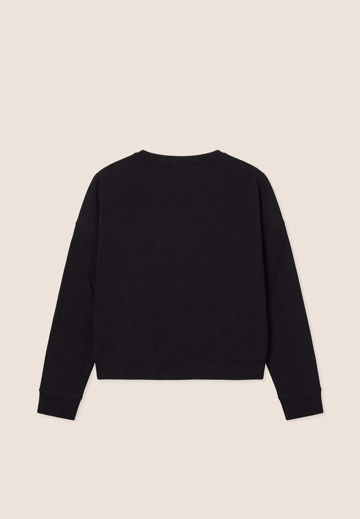 Basic oversized cropped crew-neck sweatshirt - Black