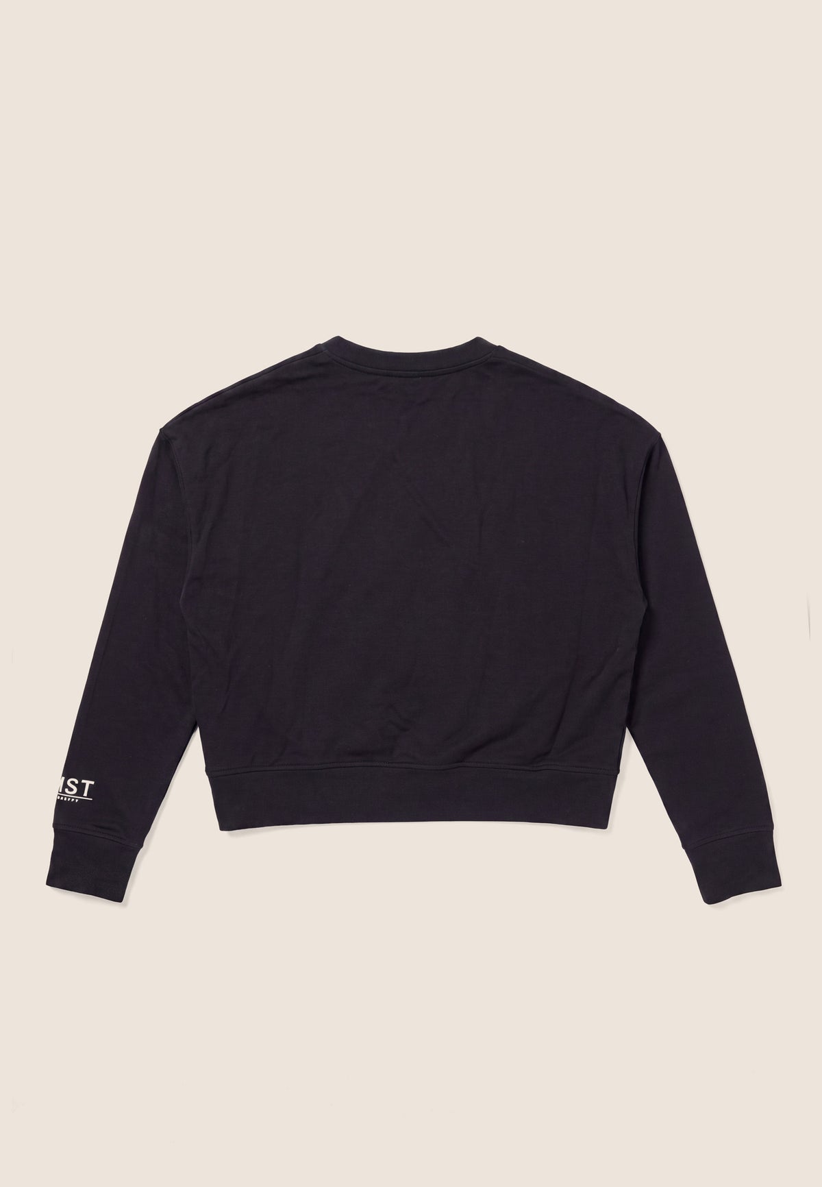 Cropped V-neck sweatshirt with maxi print - Black