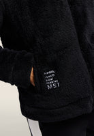 Teddy fleece hoodie with a zip - Black