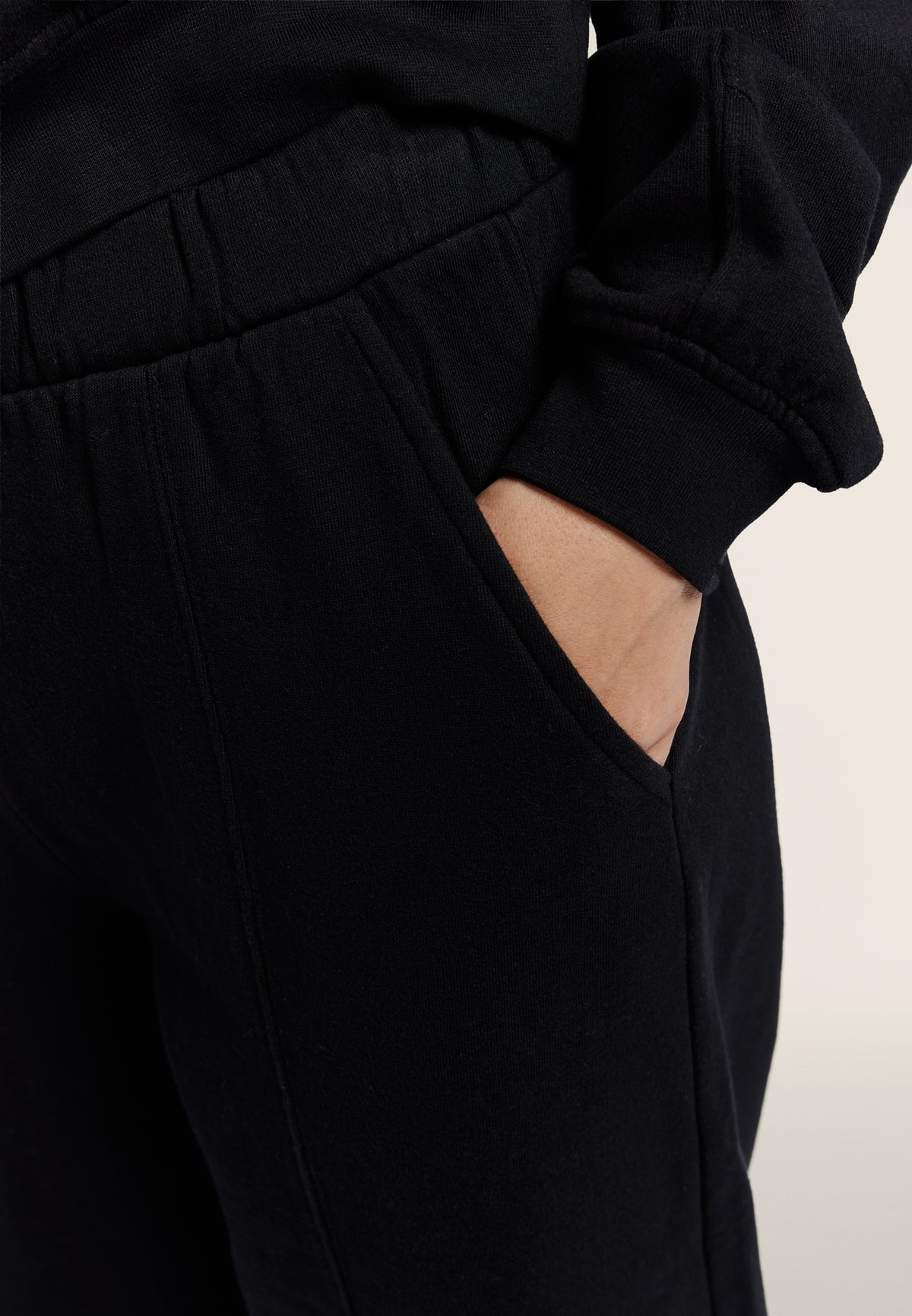 Fleece balloon trousers with faded effect - Black