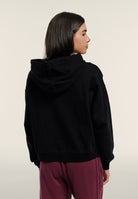 Oversize cropped hoodie with a faded effect - Black