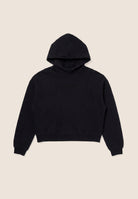 Oversize cropped hoodie with a faded effect - Black