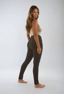 N.O.W. Comfort Mid Waist Skinny Denim Jeans - Denim Black - Black Seam