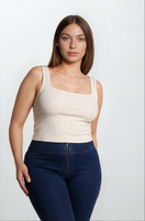 WR.UP Curvy Push-Up High Waist Skinny Denim Jeans - Denim Dark Blue - Yellow Seam