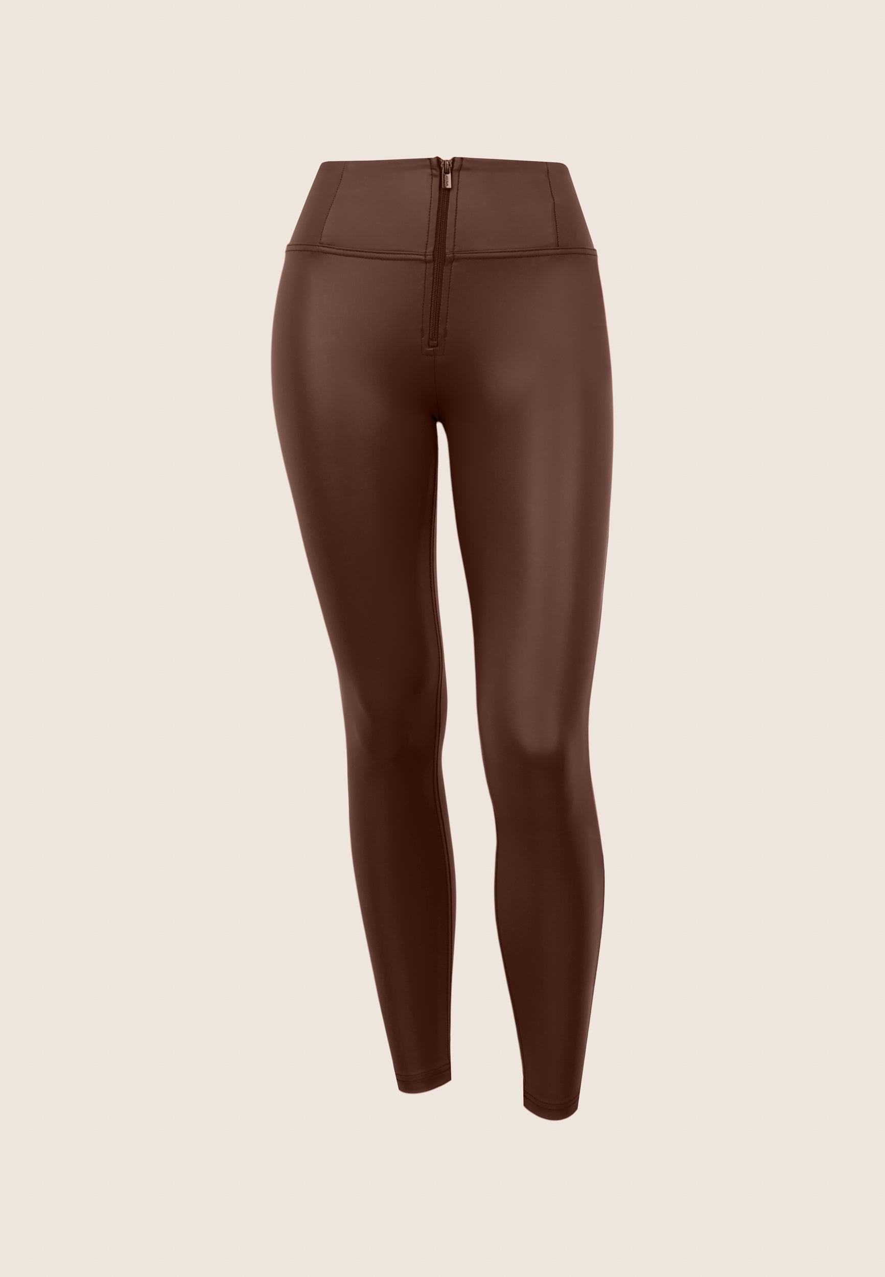 WR.UP Push-Up High Waist Skinny Vegan Leather Pant - Hot Fudge Brown