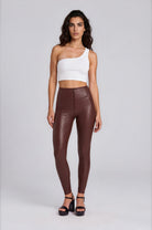 WR.UP Push-Up High Waist Skinny Vegan Leather Pant - Hot Fudge Brown
