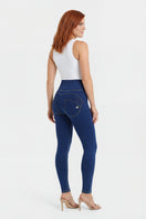 WR.UP Push-Up Super High Waist Skinny Denim Jeans - Denim Dark Blue - Yellow Seam