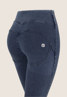 WR.UP Core Push-Up High Waist Flare Denim Jeans - Denim Medium Blue - Blue Seam
