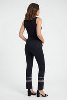 N.O.W. Yoga Mid Waist Flare Pant With Batic Details - Black