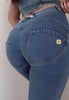 WR.UP Push-Up Regular Waist Skinny Denim Jeans - Denim Light Blue - Yellow Seam video