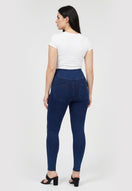WR.UP Curvy Push-Up Button High Waist Skinny Denim Jeans - Denim Dark Blue - Blue Seam